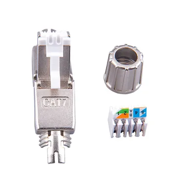 Conector de rețea Cat 7 Cat6A RJ45 STP Ecranat Domeniul Încetarea Plug pentru Cat7 23AWG Solide de Instalare Cablu Cu Adaptor PCB