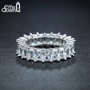 Effie Regina 2019 Rând Veșnică Cristal Bijuterii Inel de Nunta mod Clar Eternitate Inele pentru Femei cu Transport Gratuit Bijuterii DR146