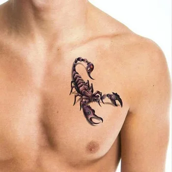 Rezistent la apa 3D Regele Scorpion Bărbați Femei Autocolant Tatuaj Rece de Moda Amuzant Autocolant Tatuaj Unisex Temporară Autocolante Tatuaj Body Art