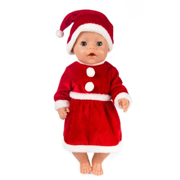 Crăciun roșu costum de Haine Papusa Copil Nascut se Potrivesc 17 inch 43cm Papusa Accesorii Pentru Copii Festiival Cadou
