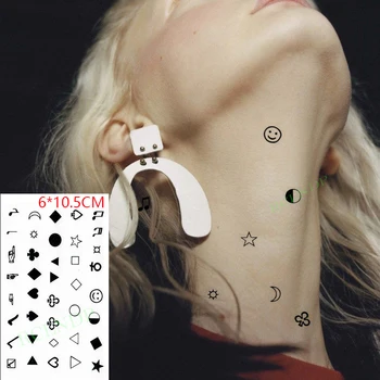 Impermeabil Tatuaj Temporar Autocolant Luna Stea Triunghi amoros Corpul Geometric Arta Flash Tatuaj Fals Tatuaj pentru Femei Barbati