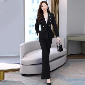 2022 Vara Noi coreeană de Moda Elegant pentru Femei Pantaloni Costum Office Sacou Jacheta de Agrement Pantaloni Set de Două Piese de Îmbrăcăminte de sex Feminin