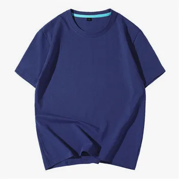 E1133-Vara noi bărbați tricouri culoare solidă slim tendință casual cu mâneci scurte moda
