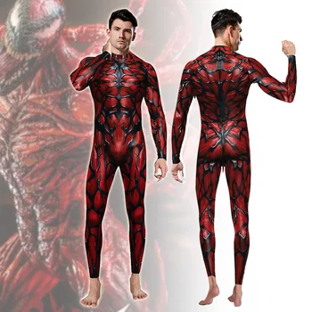 Marvel Roșu Venin Full Body Pentru Bărbați Adulți Film Super-Erou Costum Carnaval De Halloween Cosplay Petrecere Rochie Fancy