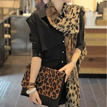 Femei Leopard de Imprimare Șifon Eșarfă Eșarfe pentru Femei de Moda Moale Lung Șaluri Tipărite Multifuncțional de Iarnă Doamnelor Stil Eșarfă Sc E7I5