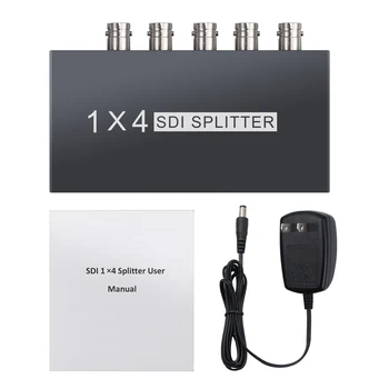 ESYNiC 1x4 SDI Splitter SDI 1 La 4 Splitter 1080P Suporta SD-SDI, HD-SDI 3G-SDI Repetor Extender Pentru Difuzare SDI Camera