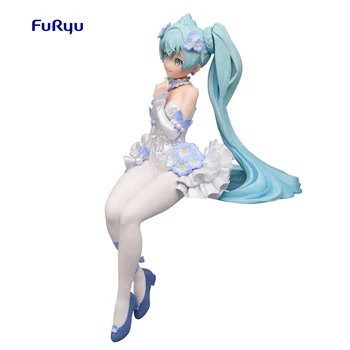 Original Furyu Hatsune Miku Zână Floare Nemophila Tăiței Dop Figura Figura Anime Modelul de Acțiune Jucării Drăguț Papusa 15 cm
