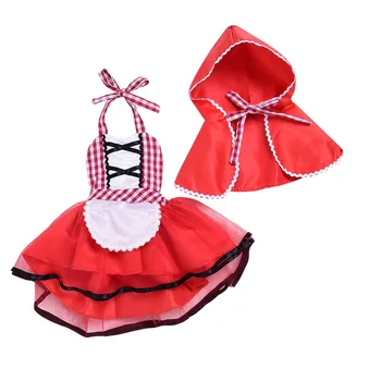 Red Riding Hood pentru Fete Costum de Halloween Costum de scufita Rosie Bebelus Rochie cu Pelerina