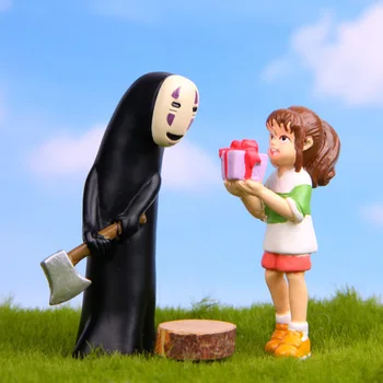 3Pcs Miyazaki Hayao Spirited Away Fata Nu Fata Fantoma Om Lemnărie Figurine de Jucărie Ghibli Anime Japonez Peisaj Cadouri