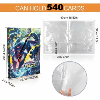 Noi 540pcs Carduri Pokemon Litere Album Cartea 9 Pocket Desene animate Harta Folder Card de Joc VMAX GX Suportul de Colectare Copil Jucărie Rece Cadou
