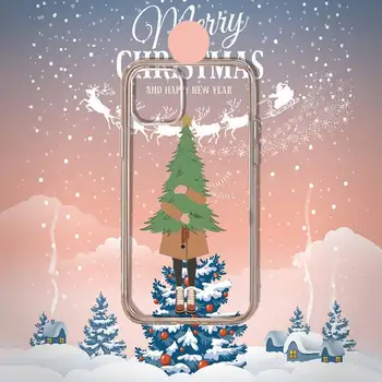 Crăciun fericit fată copac cadou de anul nou Telefon Caz Transparent moale Pentru iphone 11 12 13 14 x xs xr pro max mini plus
