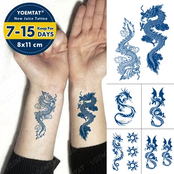 Suc De Cerneală Durată Impermeabil Tatuaj Temporar Autocolant Japoneză Dragon Totem Tatuaje Soare Wing Body Art Brațul False, Tatuaj Femei Bărbați