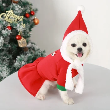 NONOR Crăciun Cupluri Câine Hanorac de Iarna Fleece Fusta Cald Bluză cu Pălărie Bulldog francez Pug Costumele de Haine