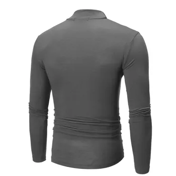 Calde De Iarnă Lenjerie De Corp Pentru Bărbați Mijlocul Guler De Bază Simplu T-Shirt Bluza Pulover Maneca Lunga Top Confortabil Termică Tricou