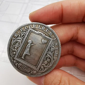 Hobo Monedă de Dragoste Fata de FATA BALON Morgan Monedă Comemorativă de Familie Colectare Decorative Monedă Meserii 1BUC