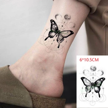 Impermeabil Tatuaj Temporar Sticker Fluture Luna Planeta Cercuri Mână Brațul Body Art Flash Tatuaj Tatuaj Fals pentru Femei Barbati