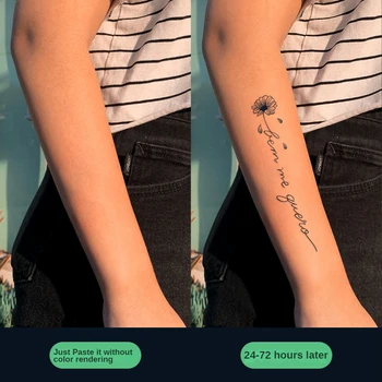 Sexy Crescut Temporar Autocolante Tatuaj pentru Femei rezistent la apa de Flori Linie Scrisoare Moda Simplu Tatuaj Fata Brațul Autocolante Tatuaj Corp
