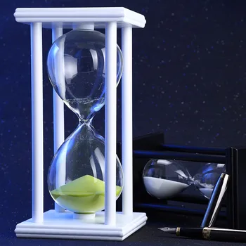 60 Minute de Clepsidră de Nisip Timer Creativ cadou de ziua de nastere Moderne din Lemn, clepsidra Clepsidra Ceas de Nisip Cronometre Organizator de Birou