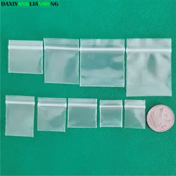 100buc/lot mai Mic de 1.5x2.5cm să 5x7cm de Plastic Transparentă PE Fermoar de blocare posibilitate de Reînchidere Supapa de Ambalare saci Groasă de 0,2 mm