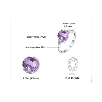 JewelryPalace Ovala Violet Creat Alexandrit Safir Solid 925 Inele de Argint pentru Femei Moda Bijuterii Piatră prețioasă