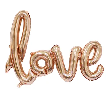 108*65 cm Ligaturi Scrisoare de DRAGOSTE Balon Folie Aniversare de Nunta Valentines Partid Decor Balon Roșu Șampanie
