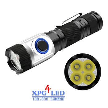 Mini lanterna cel mai puternic led mini lanterna usb 18650 sau 18350 reîncărcabilă 4*XPG CONDUS IPX6 impermeabil Tactice flash de lumină