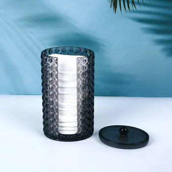 Negru Transparent acrilic cosmetice cutie de depozitare tampon de bumbac recipient tampon de bumbac ruj de bijuterii cutie de depozitare