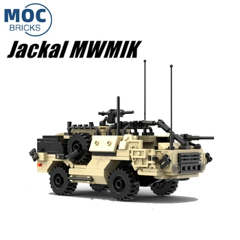 Militari Înarmați Șacal Recunoaștere Armura Vehicul Poate Echipaj Asamblate Granular Building Block Model Set Jucărie pentru Copii Cadouri