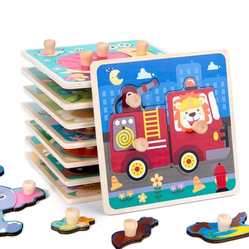 Montessori Puzzle Copii Jucarii din Lemn Jucarii Educative pentru Copii Puzzle-uri pentru Copii pentru Copii Puzzle Jucării pentru Copii 6 12 luni de Puzzle Bord