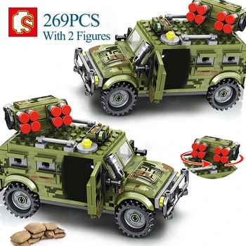 SEMBO 910Pcs WW2 Soldat al Armatei Vehicul de Asalt Militar Model Blocuri Băieți DIY Cifre Cărămizi Jucarii Pentru Copii Cadouri