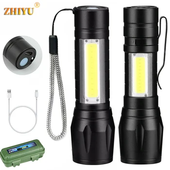 Portabil Mini Lanterna LED-uri XPE COB Lanterna cu 3 Moduri de Reincarcabila cu Zoom Lanterna Lumina Impermeabil Camping Lumina