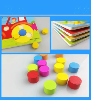 Culoare Cunoaștere Bord Montessori Jucării Educative Pentru Copii Jucarii Din Lemn Puzzle De Învățare Timpurie Joc De Potrivire De Culoare
