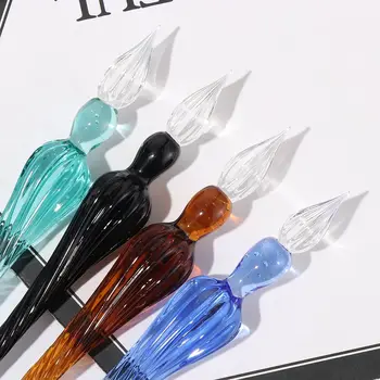 1 BUC Arta de Caligrafie Scufundare Semnătura Sticlă Dip Pen materiale pentru Pictura Stilou de Umplere cu Cerneală
