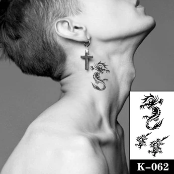 Impermeabil Tatuaj Temporar Autocolant Negru Dragon Totem Animal Crescut Design Tatuaje False Flash Tatuaje Mana Body Art pentru Barbati Femei