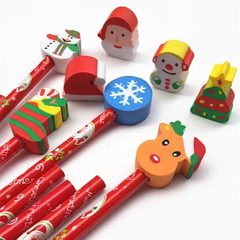 1 BUC Creative de Crăciun Creion Papetărie Crăciun Creion Radiera Set de Crăciun Student Copil Cadou de Birou și Rechizite Școlare