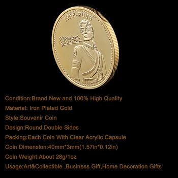 NE Celebrul Cantaret Michael Jackson Placat cu Aur Comemorative Muzica de Monede de Colecție Acasă Decorare Accesorii