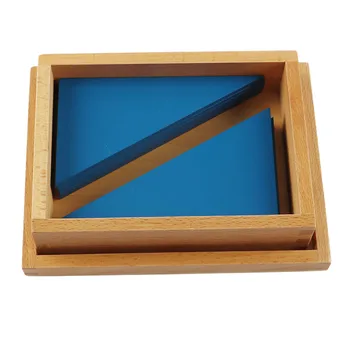 Montessori Materiale de Matematica de Învățământ Jucării pentru Copii Triunghi Albastru Tangram Puzzle-uri din Lemn Joc de Puzzle Bord Elemente pentru Jucării Senzoriale
