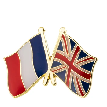 Franța și Brazilia Prietenie Flag Pin Metalic Insigne Decorativ Ace pentru Haine