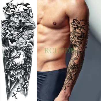 Impermeabil Tatuaj Temporar Autocolant fier Mecanica se răcească complet braț Străin fals tatuaj flash tatoo sleeve mari dimensiuni body art tato fo