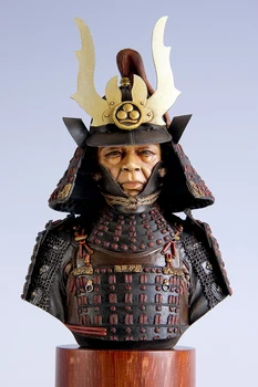 1/10 Turnat Rasina Figura Model De Kit De Asamblare Rășină Bust Antic Samurai Warrior Șef Nevopsite
