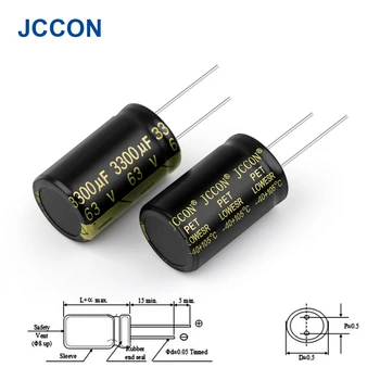 10buc JCCON Aluminiu Electrolitic Condensator 63V3300UF 22x35 de Înaltă Frecvență Low ESR Rezistență Scăzută Condensatoare 3300UF
