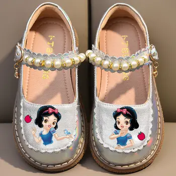 Disney Fete Pantofi de Piele de Lolita Printesa Pantofi cu Talpă Moale Pantofi de Primavara pentru Copii din Piele Primavara Toamna Fetita Pantofi