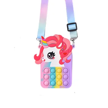 Noi Popite Unicorn Sac Spotify Premium Pungă De Silicon Fata Kawaii Messenger Bag Degetul Copiilor Împinge Balon De Jucărie Geanta Cadou