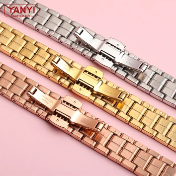 Din Oțel inoxidabil ceas strap14mm pentru tissot T094210a Watchband doamna femeile Metal Ceasuri de mana Trupa cu Șurub