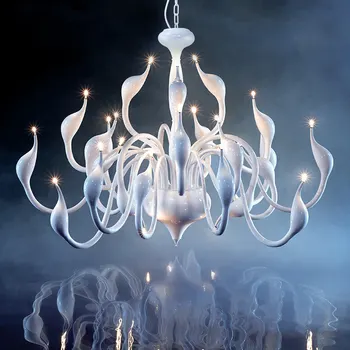 Nordic Swan candelabru living restaurant decor suspendarea corpurilor de iluminat 12/15/18 capetele agățat lampa de dormitor, sufragerie