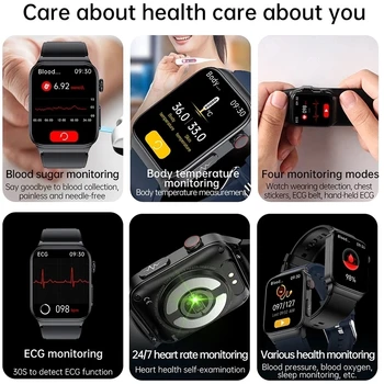 2023 Glucoza din Sange Ceas Inteligent Bărbați de Sănătate ECG Monitorizarea Tensiunii Arteriale Sport Fitness Ceas IP68 rezistent la apa Smartwatch Pentru Xiaomi