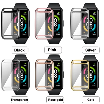 TPU moale Capacul de Protecție Pentru Onoare Trupa 6 Caz Full Screen Protector Placat cu Cazuri Pentru Huawei Band 6 Smartwatch Accesorii