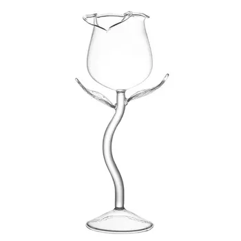 Fantezie Vin Roșu Cupă de Vin, Pahare de Cocktail 100ml Floare Trandafir Forma de Sticla de Vin