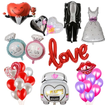 Decoratiuni de nunta Mire Mireasa Baloane de Dragoste pentru Decor Nunta Petrecere a Burlacelor Ziua Îndrăgostiților Adult Consumabile Partid