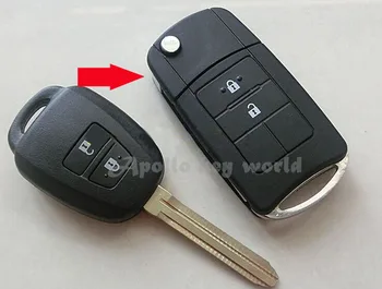 Modificat de Pliere Flip Key Remote Shell Caz Pentru Toyota Corolla Camry Judit Nou, Vios RAV4 Coroana 2 Butoane Cheie Fob Acoperi